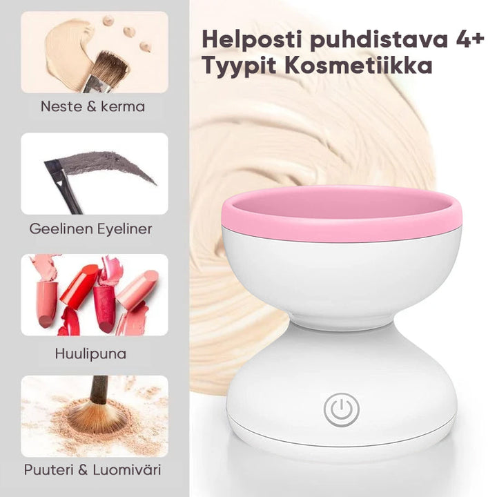 Elektrisk Make-up Børste Rengøringsmaskine, moderne og kompakt design, lilla farve, til badeværelse eller rejser.