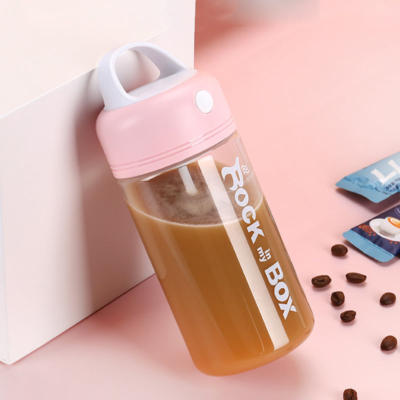 Sähköinen sekoituspullo, tyylikäs muotoilu, BPA-vapaa, vuotamaton, 450 ml kapasiteetti, ergonominen, kannettava gadget.