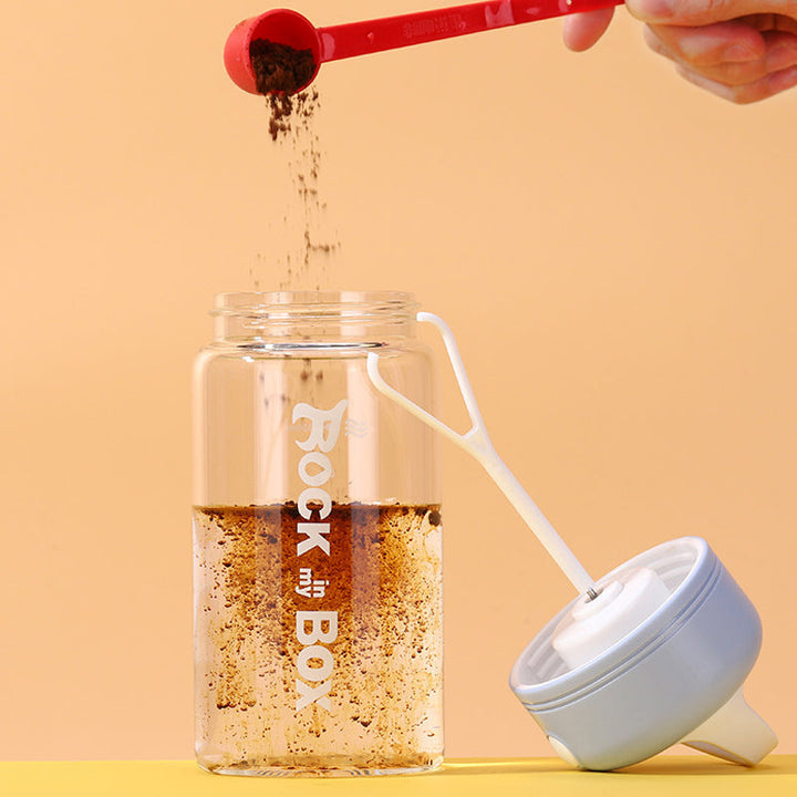 Sähköinen sekoituspullo, tyylikäs muotoilu, BPA-vapaa, vuotamaton, 450 ml kapasiteetti, ergonominen, kannettava gadget.