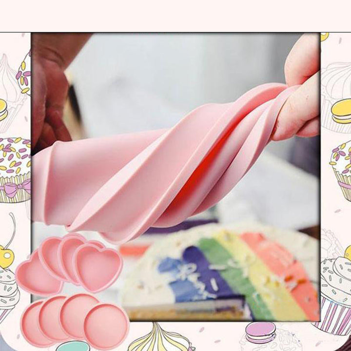 Silikone Bake Pro lagkageform, rund form, pink. Velegnet til farverige regnbuekager.
