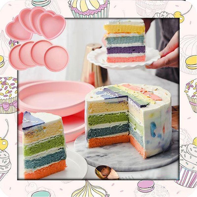 Silikone Bake Pro lagkageform, rund form, pink. Velegnet til farverige regnbuekager.