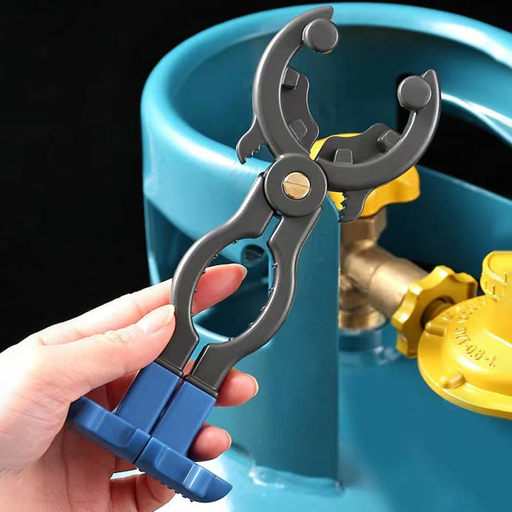 Blå multifunktionel specialnøgle til gasflaskeventiler, 7x18 cm værktøj med ABS-håndtag.