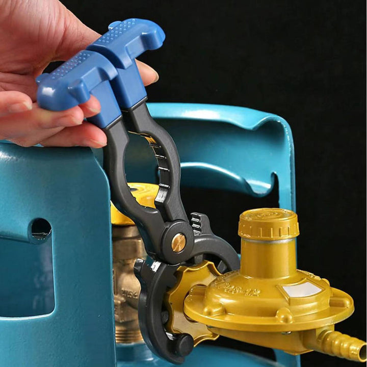 Blå multifunktionel specialnøgle til gasflaskeventiler, 7x18 cm værktøj med ABS-håndtag.