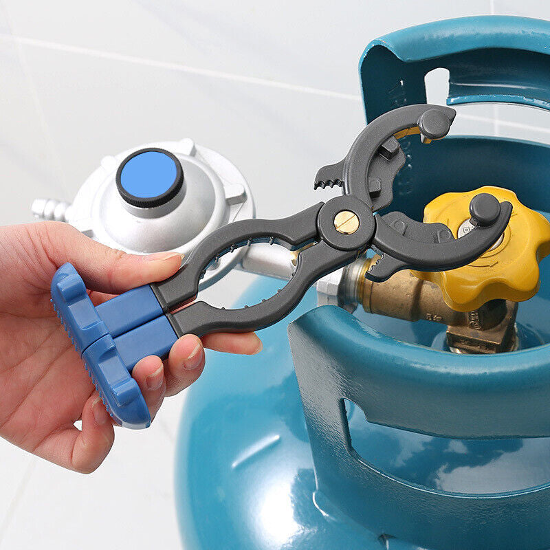 Blå multifunktionel specialnøgle til gasflaskeventiler, 7x18 cm værktøj med ABS-håndtag.