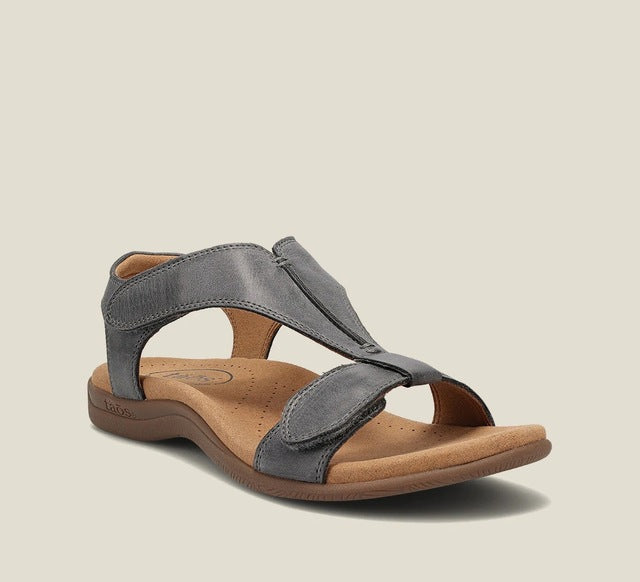 Siniset naisten ortopediset vintage-sandaalit, hengittävä materiaali, kevyt rakenne, liukumaton pohja, elegantti tyyli.