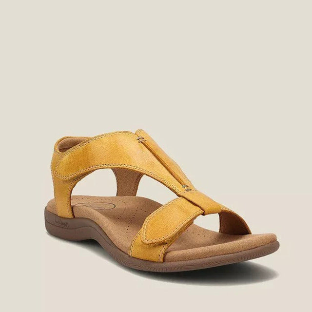 Siniset naisten ortopediset vintage-sandaalit, hengittävä materiaali, kevyt rakenne, liukumaton pohja, elegantti tyyli.