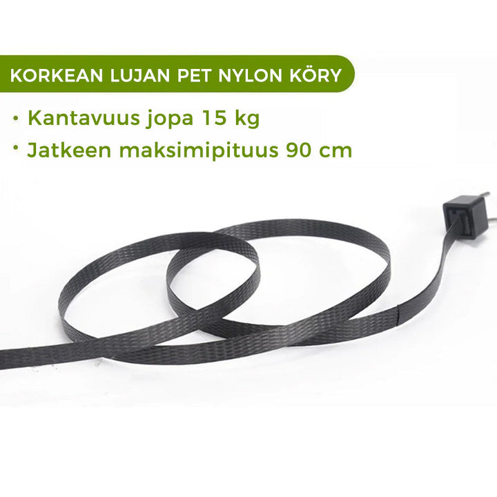 Indtrækkelig havekrog, sort nylonreb, dobbelte pakke, holdbar og æstetisk ophængningsløsning.