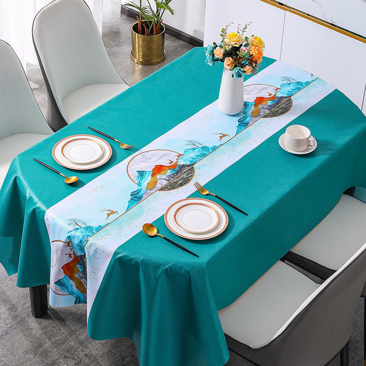 Soikea ylellinen pvc pöytäliina, elegantti muotoilu, saatavilla eri väreissä, suojaa pöytää tahroilta ja roiskeilta.