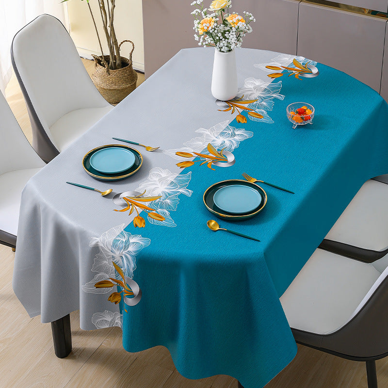 Soikea ylellinen pvc pöytäliina, elegantti muotoilu, saatavilla eri väreissä, suojaa pöytää tahroilta ja roiskeilta.