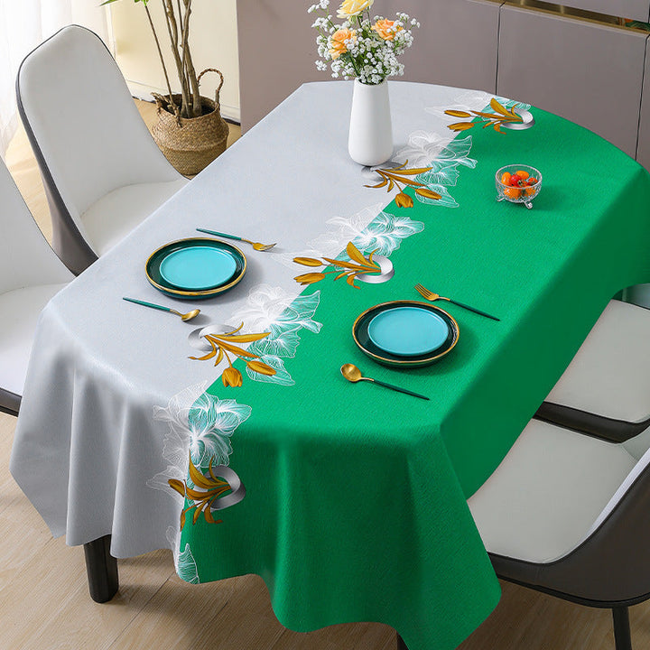 Soikea ylellinen pvc pöytäliina, elegantti muotoilu, saatavilla eri väreissä, suojaa pöytää tahroilta ja roiskeilta.