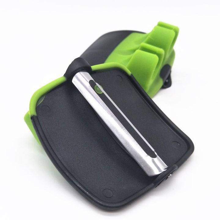 Innovativ skrællekniv med fingerdesign, orange og grøn, ergonomisk og holdbar, nem til skrælning af frugt og grøntsager, 6.5 cm.