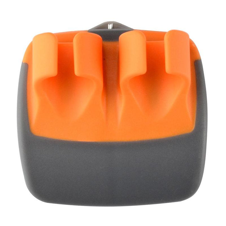 Innovativ skrællekniv med fingerdesign, orange og grøn, ergonomisk og holdbar, nem til skrælning af frugt og grøntsager, 6.5 cm.