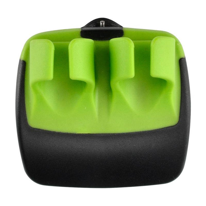Innovativ skrællekniv med fingerdesign, orange og grøn, ergonomisk og holdbar, nem til skrælning af frugt og grøntsager, 6.5 cm.