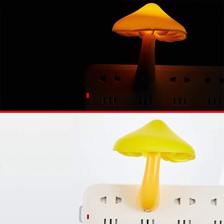 Sød gul svamp-natlampe, blødt LED-lys, stemningsfuld og energieffektiv dekoration til rummet.