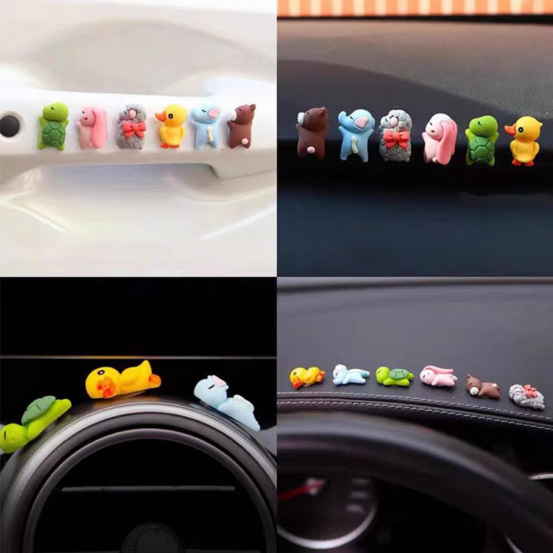 Søde hartspynt til bilen: Håndlavede dyrefigurer som skildpadde og and pifter instrumentbrættet eller hjemmet op.