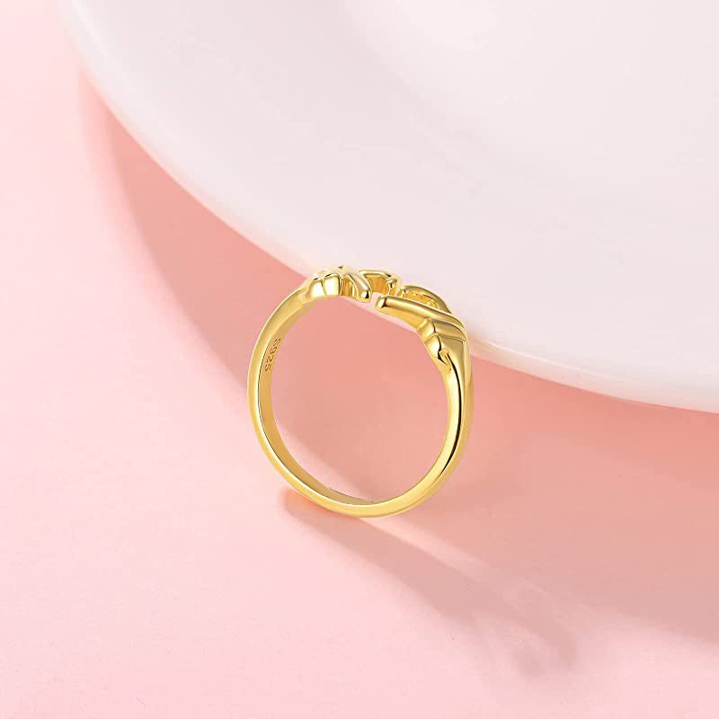Justerbar damebeskedring i guld og sølv, elegant og alsidigt smykke, perfekt som gave.