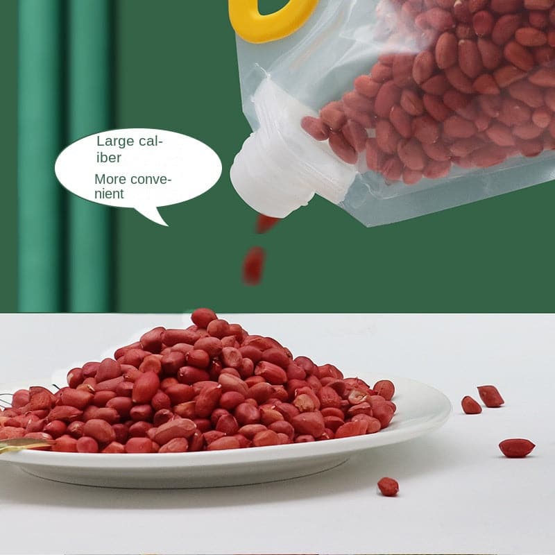 Suurikapasiteettinen ruokasäilytyspussi, läpinäkyvä, vedenkestävä ja seisevä design, ergonominen kahva kotiin ja kaupalliseen