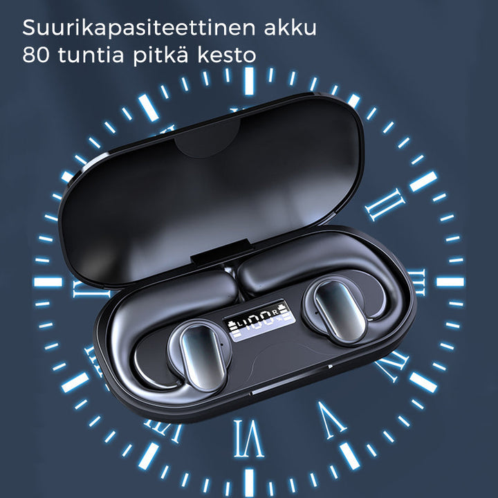 TWS trådløse knoglelednings-høretelefoner med ørekrogdesign og åbent, vandtæt design til voksne, sort