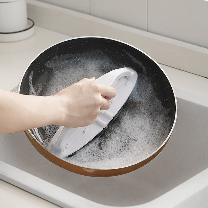 Sammenfoldelig ergonomisk kogepladerenser, nylonbørster, kompakt størrelse, nem at bruge, køkkenrengøringsværktøj.