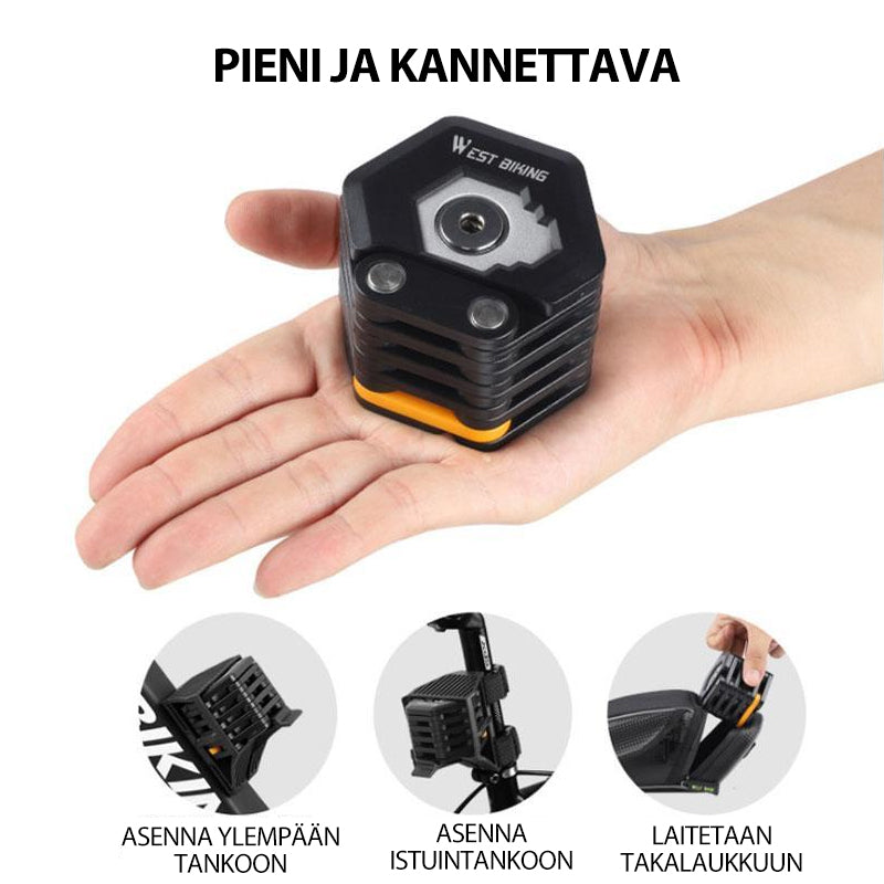 Foldbar, vandtæt zinklegeringslås, kraftig cykellås, kompakt design, nem at bære i lommen.