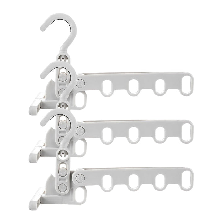 Sammenklappelige PP-rejsebøjler til mænd, Hvid; kompakt og holdbart design til opbevaring af tøj hjemme eller på rejse.