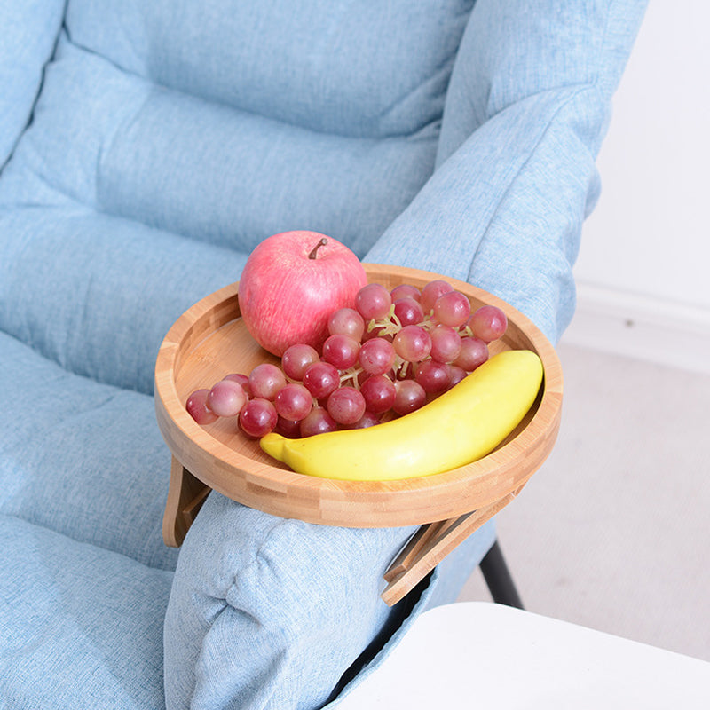 Foldbar bambusbakke til sofahylder, naturligt træ, moderne stil, nem at bruge og opbevare, hjemmehygge.