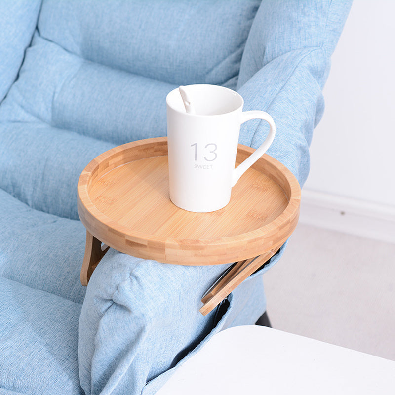 Foldbar bambusbakke til sofahylder, naturligt træ, moderne stil, nem at bruge og opbevare, hjemmehygge.