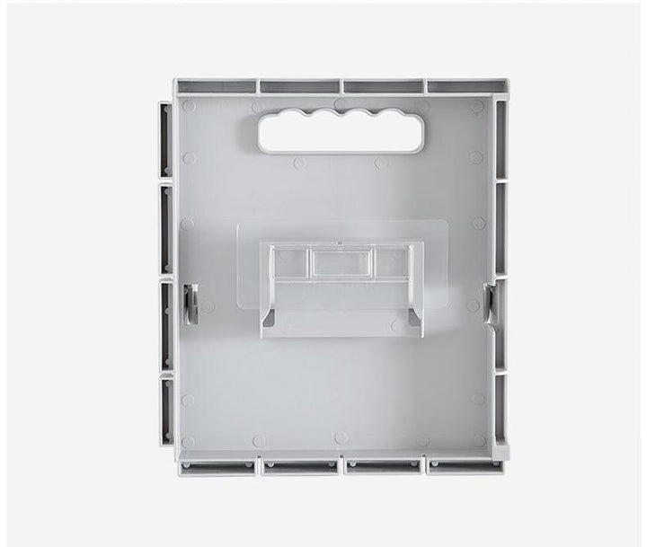 Foldbar vægmonteret skostativ, hvid plast, organiserer sko effektivt og sparer gulvplads.