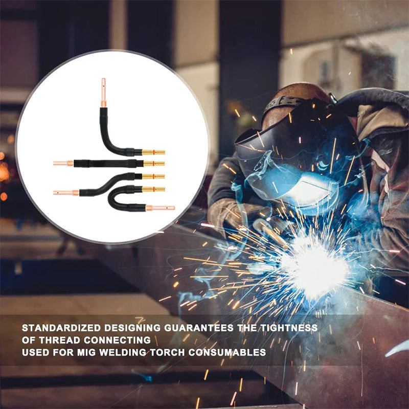 Bøjet og lige svejsepistolrør - holdbart og ergonomisk design, velegnet til professionelle og hobbybrugere.
