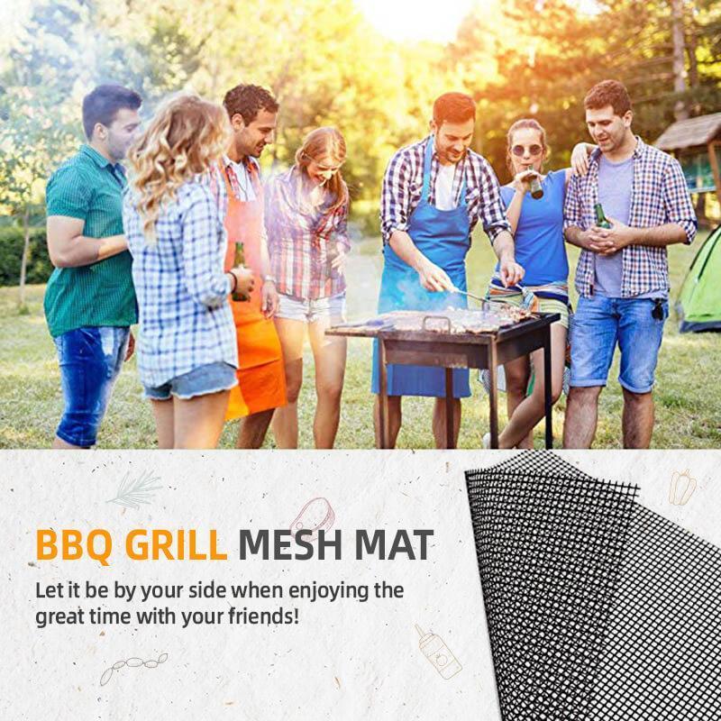 Tarttumaton BBQ grilli-verkkomatto, musta, suojaa ruoan putoamiselta ja tarttumiselta, uudelleenkäytettävä ja kestävä.