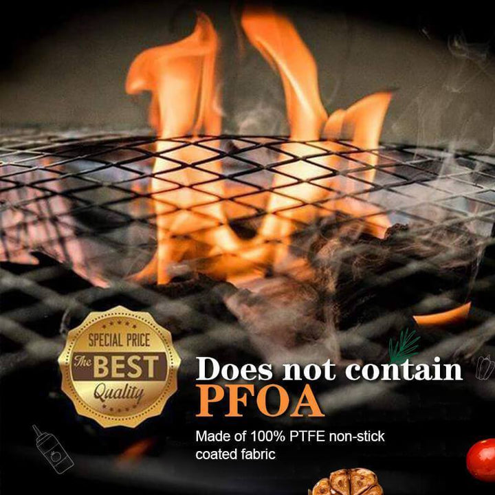 Tarttumaton BBQ grilli-verkkomatto, musta, suojaa ruoan putoamiselta ja tarttumiselta, uudelleenkäytettävä ja kestävä.
