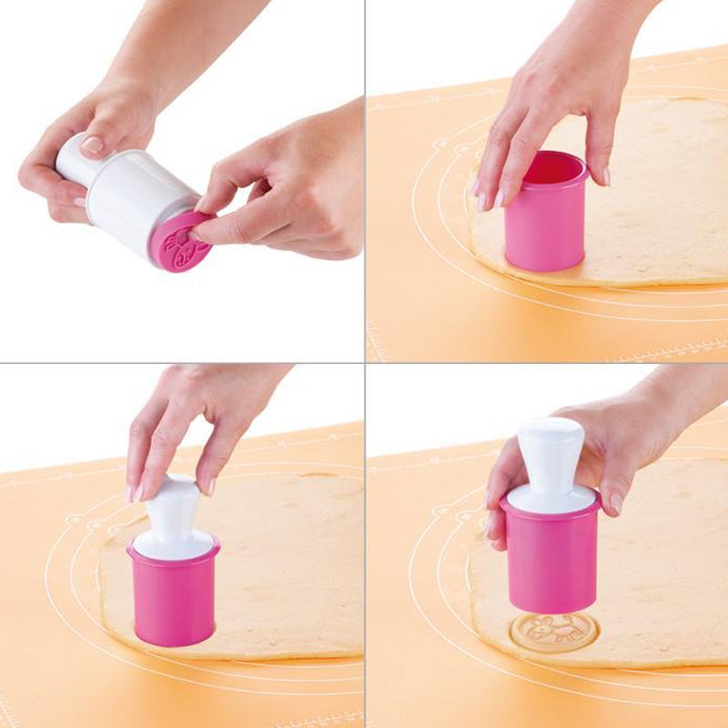 Multifunktionel Non-Stick Kage stempel, forskellige mønstre, ergonomisk håndtag, bageudstyr, DIY bagning.