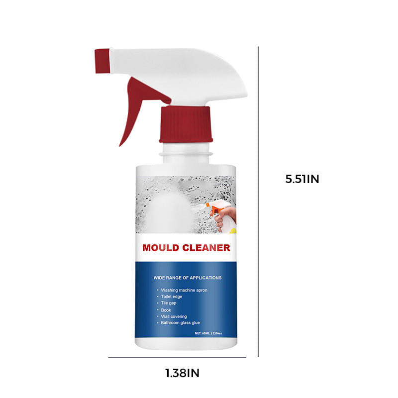 Effektiv skimmelrensesspray, hvid flaske, velegnet til indendørs og udendørs brug, fjerner effektivt skimmel og lugt.