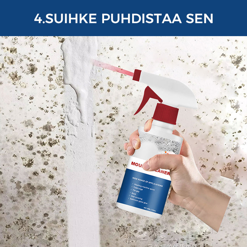 Effektiv skimmelrensesspray, hvid flaske, velegnet til indendørs og udendørs brug, fjerner effektivt skimmel og lugt.