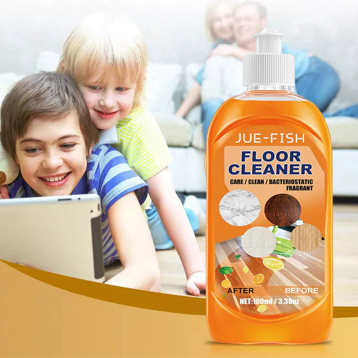 Effektiv gulvrens til hjemmet - Gør gulve skinnende, fjerner pletter og efterlader en frisk citronduft, 100ml flaske.