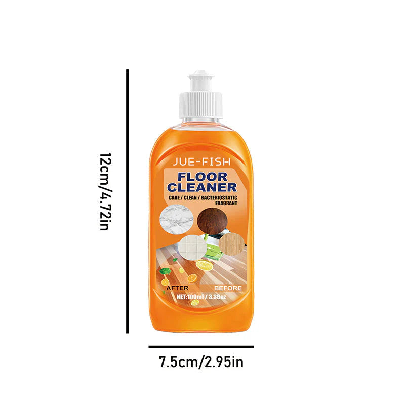 Effektiv gulvrens til hjemmet - Gør gulve skinnende, fjerner pletter og efterlader en frisk citronduft, 100ml flaske.