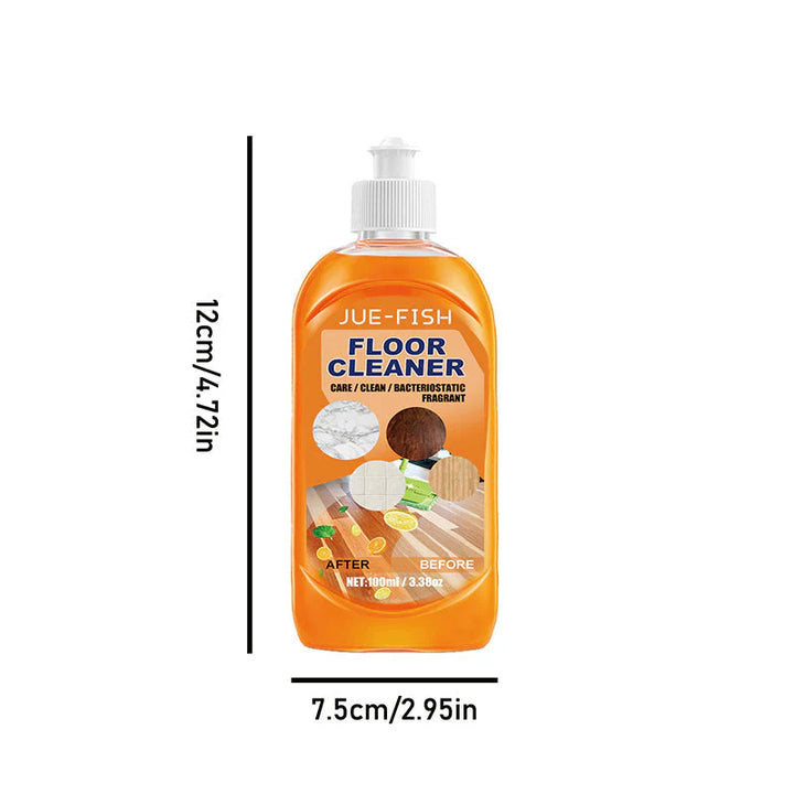 Effektiv gulvrens til hjemmet - Gør gulve skinnende, fjerner pletter og efterlader en frisk citronduft, 100ml flaske.