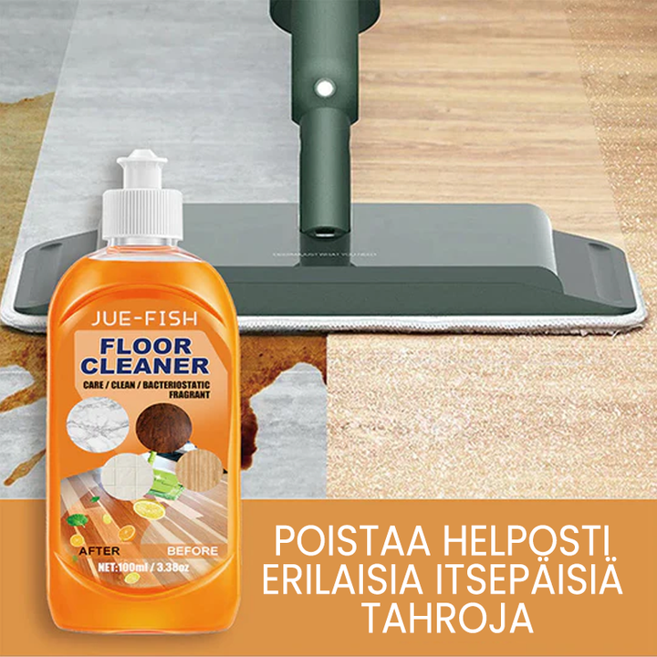 Effektiv gulvrens til hjemmet - Gør gulve skinnende, fjerner pletter og efterlader en frisk citronduft, 100ml flaske.