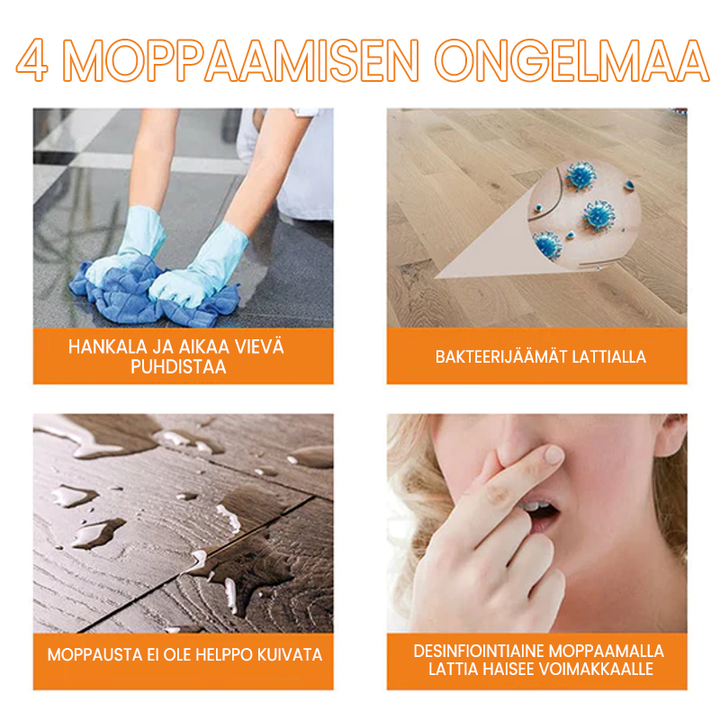 Effektiv gulvrens til hjemmet - Gør gulve skinnende, fjerner pletter og efterlader en frisk citronduft, 100ml flaske.