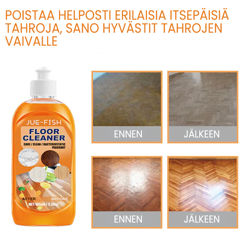 Effektiv gulvrens til hjemmet - Gør gulve skinnende, fjerner pletter og efterlader en frisk citronduft, 100ml flaske.