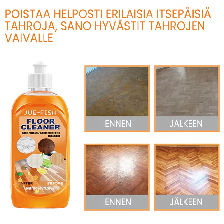 Effektiv gulvrens til hjemmet - Gør gulve skinnende, fjerner pletter og efterlader en frisk citronduft, 100ml flaske.