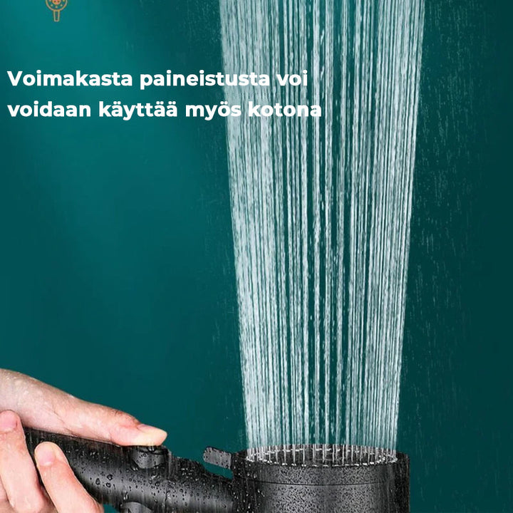 Effektiv sort og sølv højtryksbruser til husholdningsrengøring, ergonomisk design, størrelse 25 × 9 × 3.5 cm.