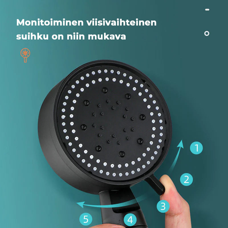 Effektiv sort og sølv højtryksbruser til husholdningsrengøring, ergonomisk design, størrelse 25 × 9 × 3.5 cm.