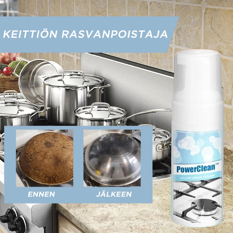 Kraftfuld giftfri køkkenaffedter, flaske med klar væske, fjerner effektivt fedt på forskellige overflader.