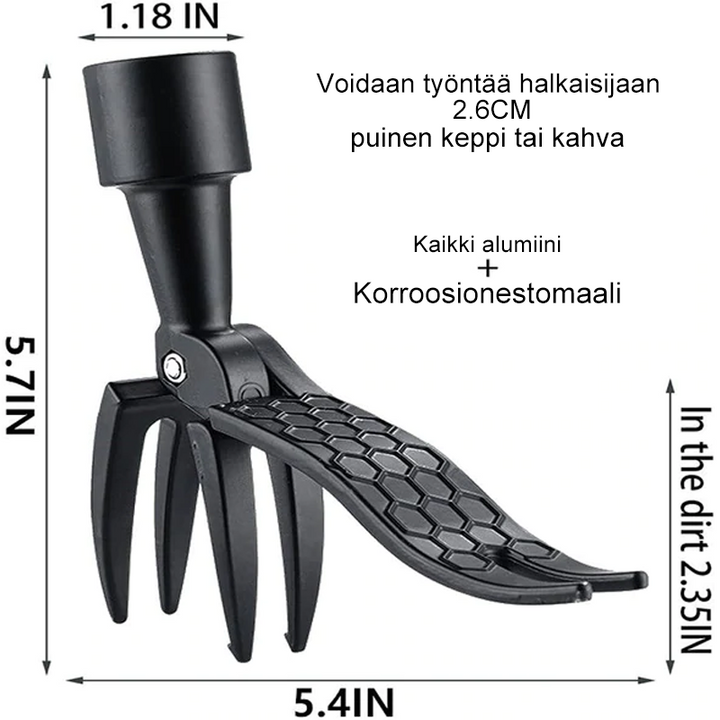 Effektiv ukrudtsfjerner til haven, med metalkrog og bambushåndtag, fjerner ukrudt ubesværet og effektivt.