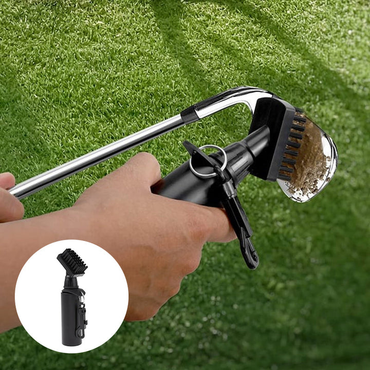 Effektiv golfkøllerensebørste med store nylonbørster og ergonomisk håndtag. Egnet til mænd og kvinder.