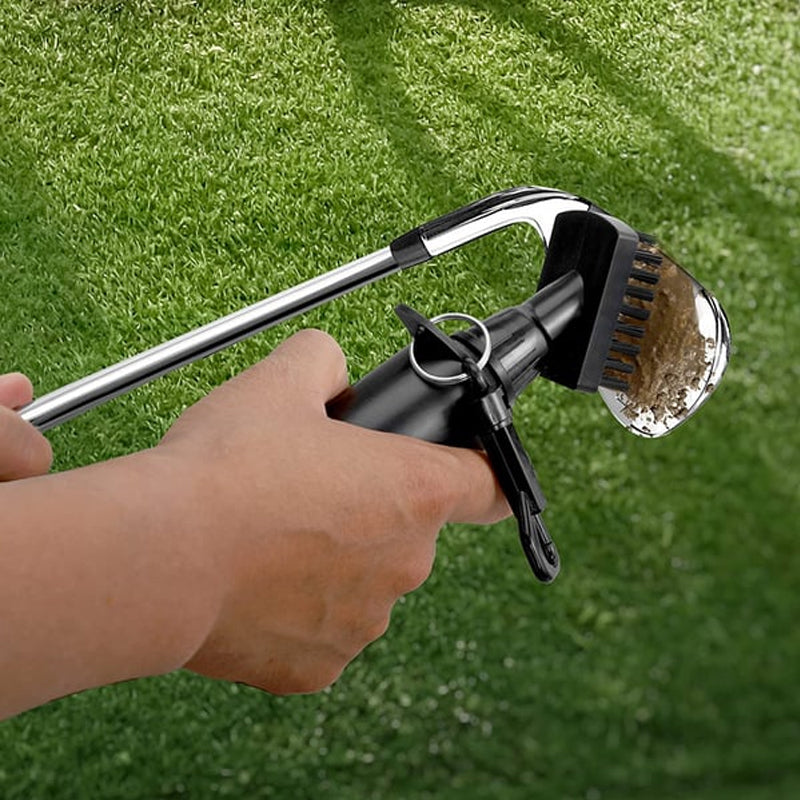Effektiv golfkøllerensebørste med store nylonbørster og ergonomisk håndtag. Egnet til mænd og kvinder.
