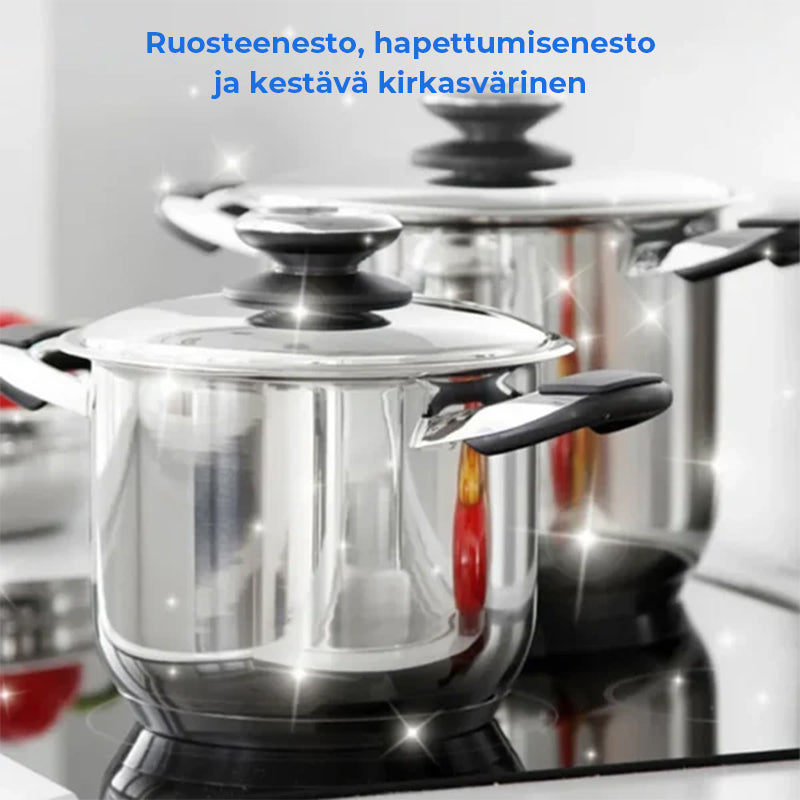 Kraftig skum-rustfjerner til køkkenet, hvid flaske, skinnende ren finish, 250g, citronduft.