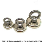 Sæt 3: 1*6mm Magnet + 1*30 m Redningstov
