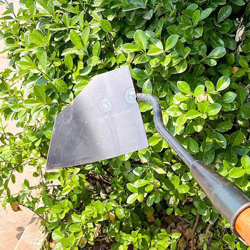 "Terävä mangaaniteräksinen kärkikirvespää puutarhatöihin, ergonominen muotoilu, kestävä maatyökalu."